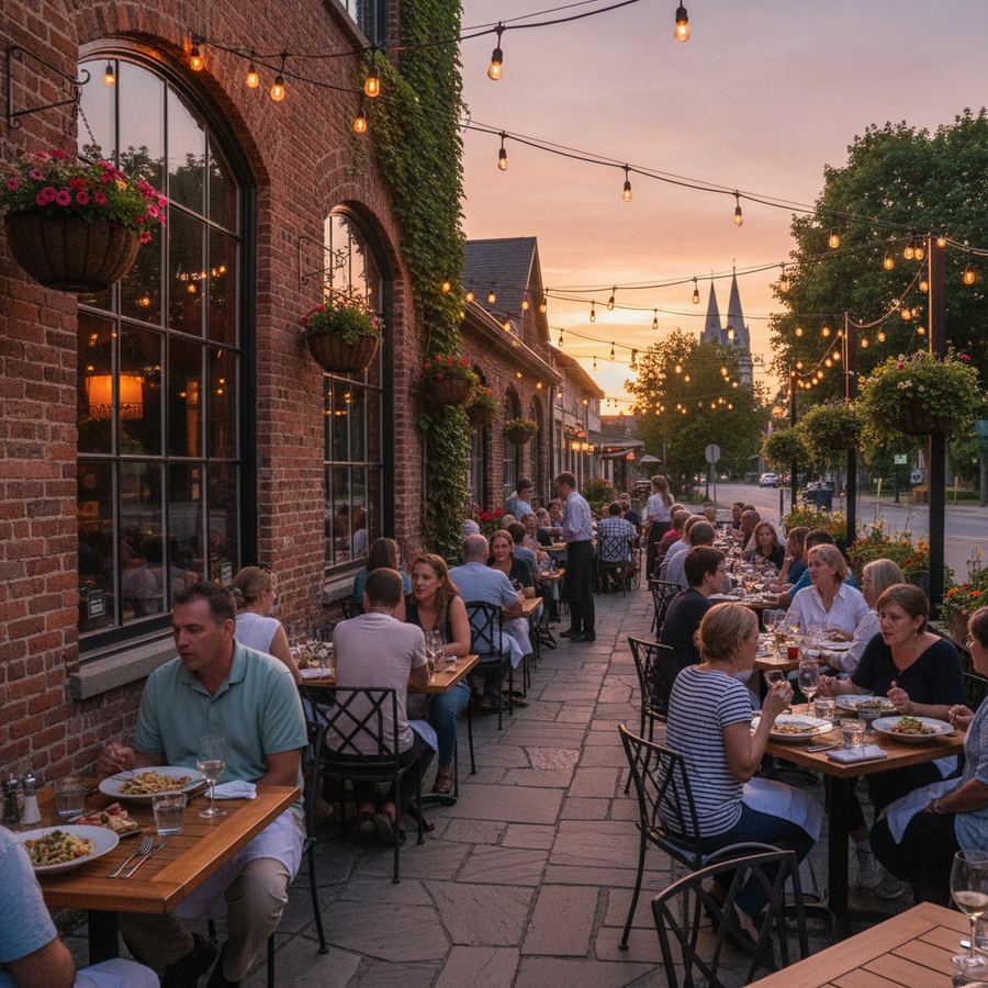 Restaurant patio dining in Creemore