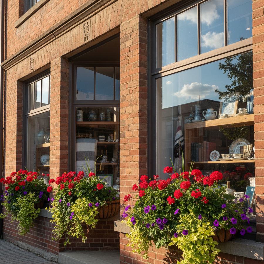 Storefronts and shops in downtown Stayner